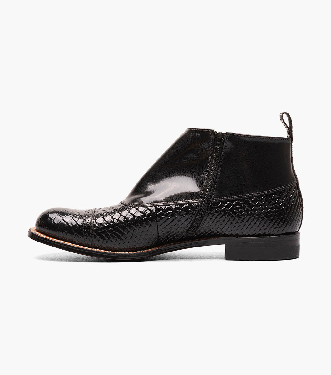 Stacy Adams MADISON Spectator Spat Cap Toe Demi Boot Black by Stacy Adams Shoes - 7