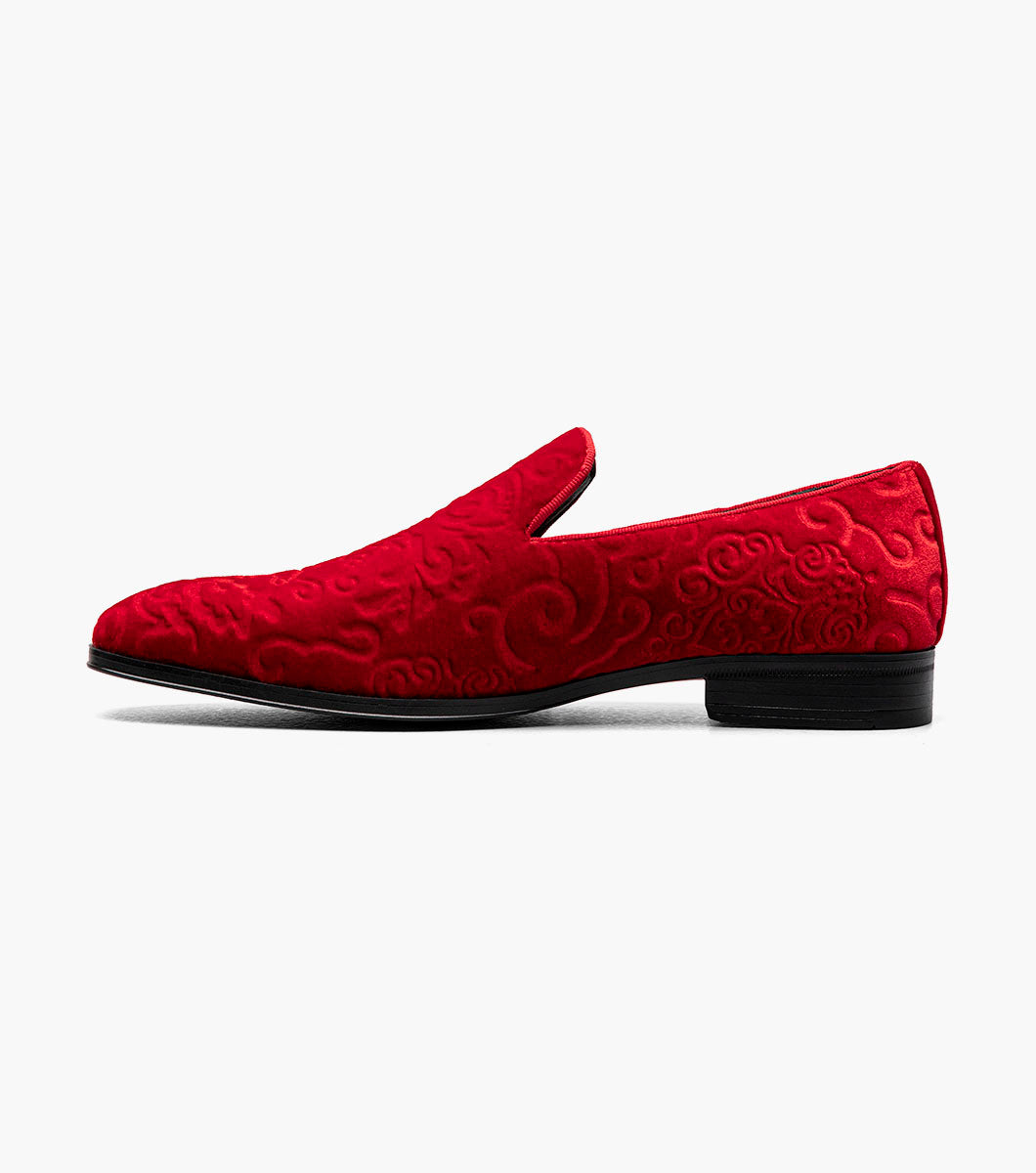 Stacy Adams Saunders Debossed Velour Slip On by Stacy Adams Shoes - 7