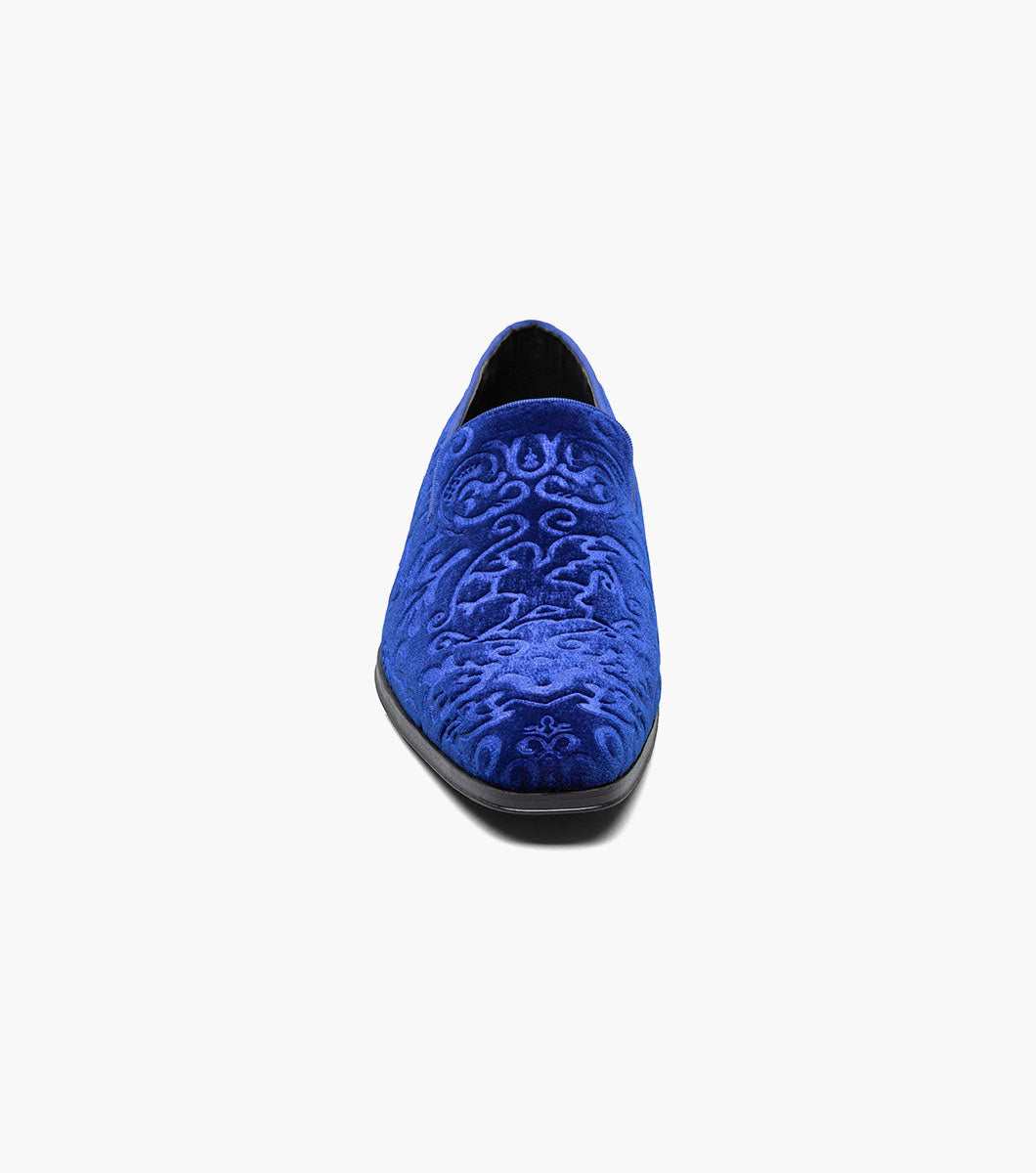 Stacy Adams Saunders Debossed Velour Slip On by Stacy Adams Shoes - 7