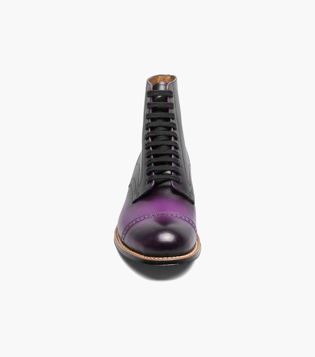 Stacy Adams MADISON Cap Toe Lace Up Boot Purple by Stacy Adams Shoes - 7