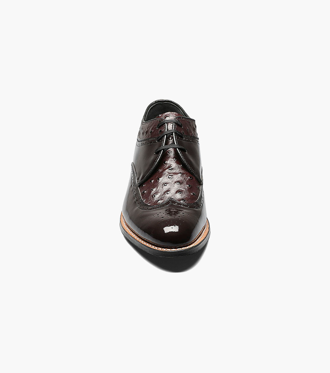 Stacy Adams DAYTON Ostrich Wingtip Oxford Burgundy by Stacy Adams Shoes - 7