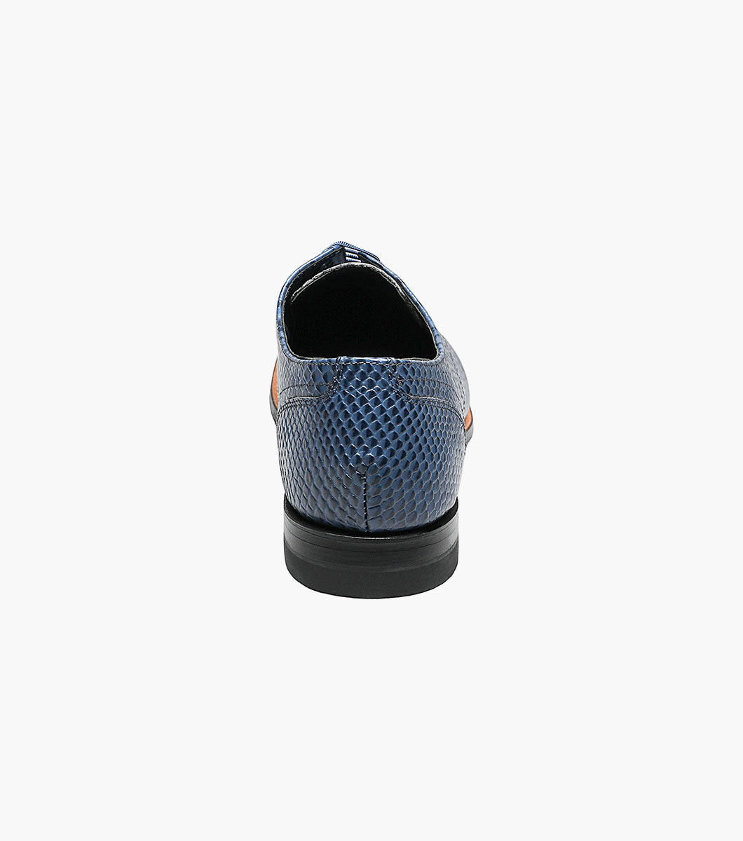 Stacy Adams MADISON Anaconda Plain Toe Oxford Blue by Stacy Adams Shoes - 7