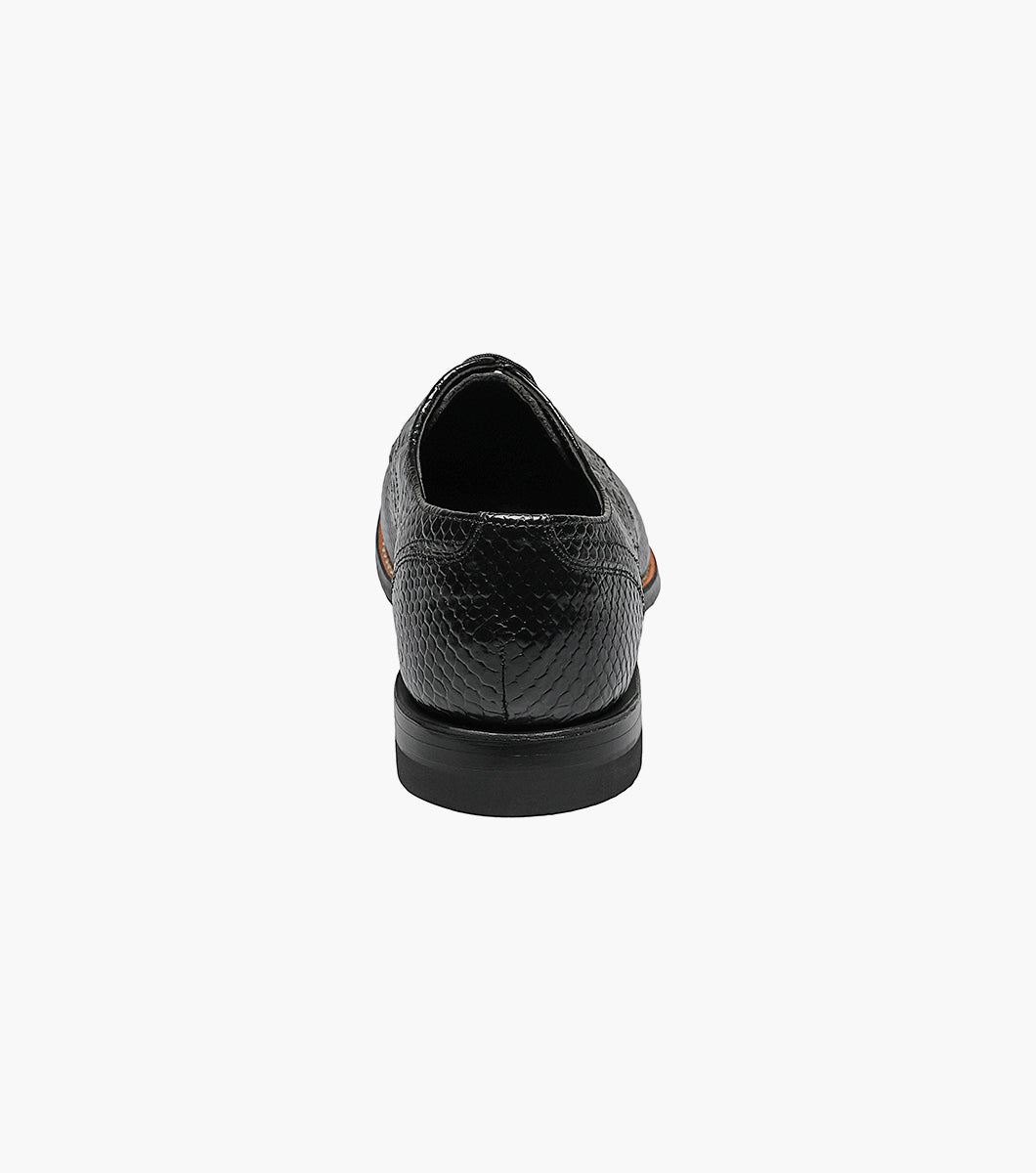 Stacy Adams MADISON Anaconda Plain Toe Oxford Black by Stacy Adams Shoes - 7