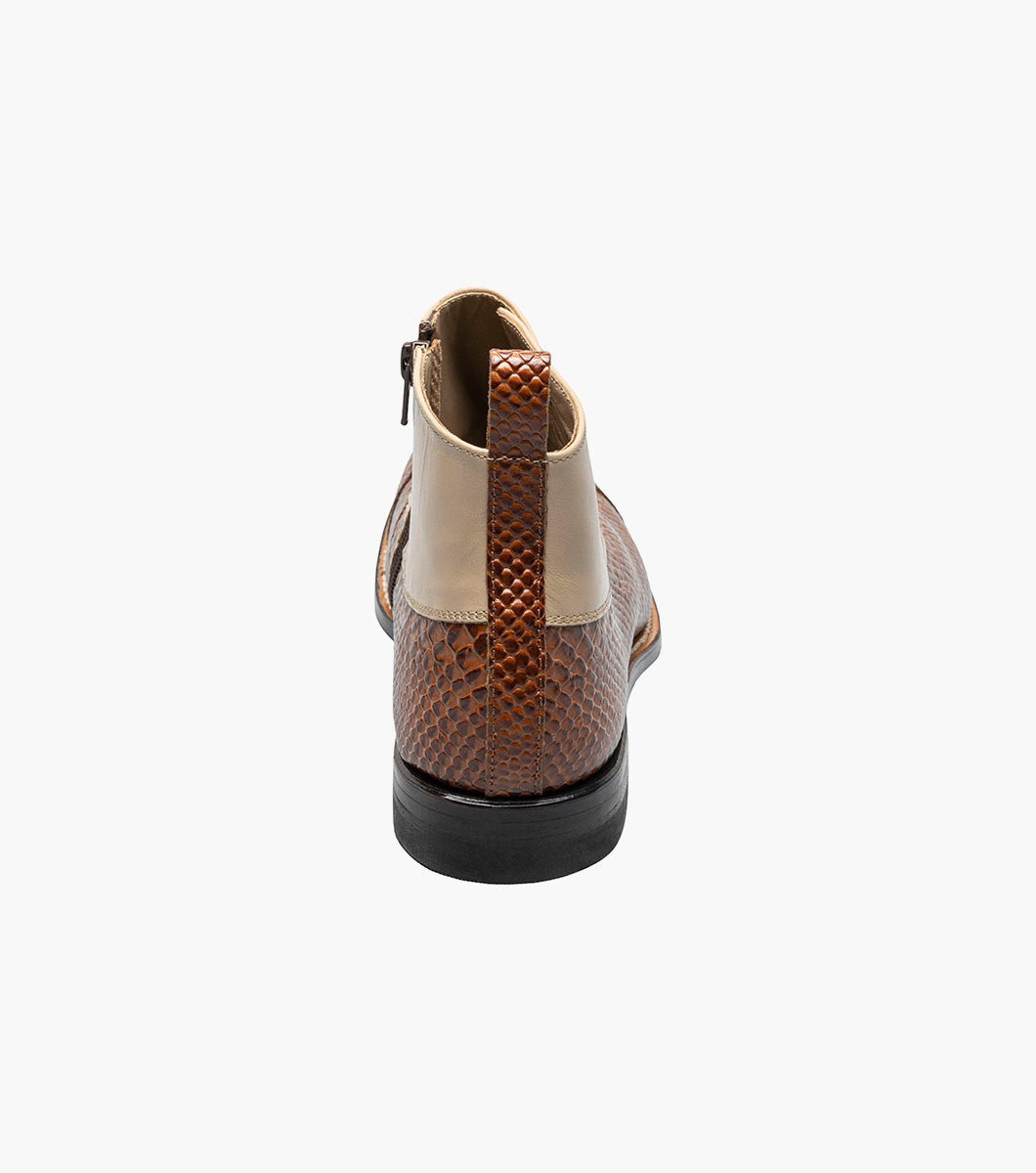 Stacy Adams MADISON Spectator Spat Cap Toe Demi Boot Tan Multi by Stacy Adams Shoes - 7