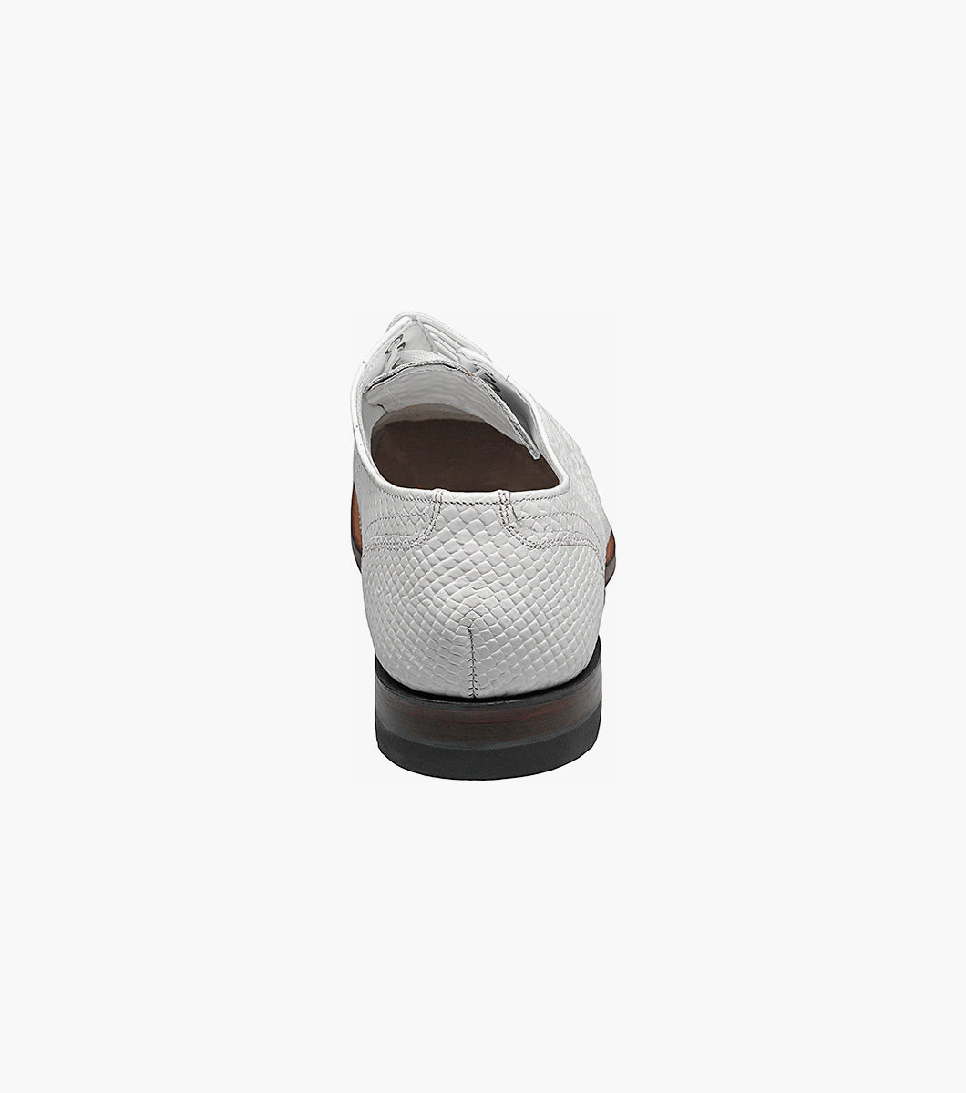 Stacy Adams MADISON Anaconda Plain Toe Oxford White by Stacy Adams Shoes - 7