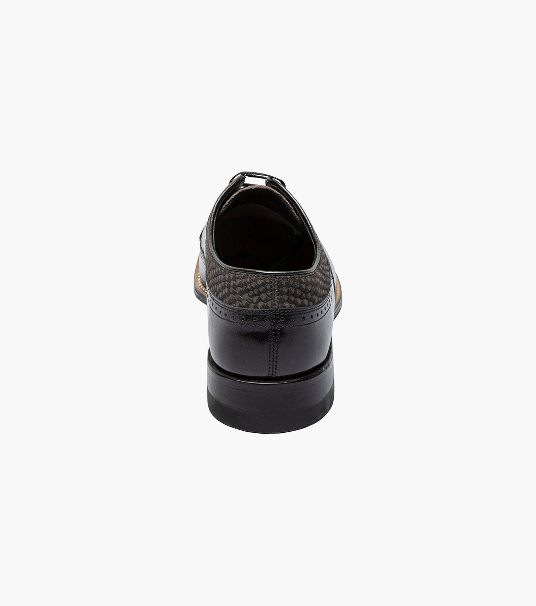 Stacy Adams DAYTON Python Print Wingtip Oxford Black/Gray by Stacy Adams Shoes - 7