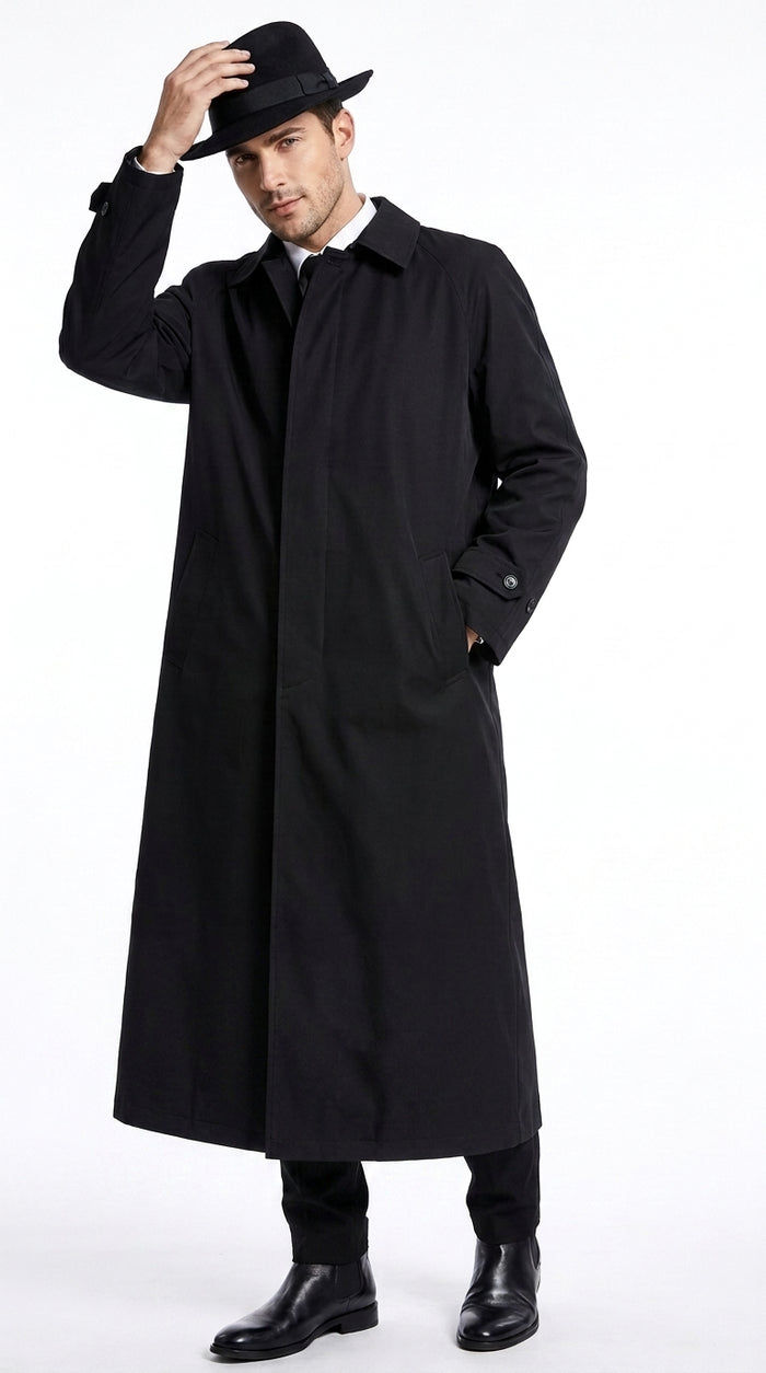 Men’s Undertaker Inspired Black Trench Coat – WWE Wrestling Style Long Full-Length Overcoat