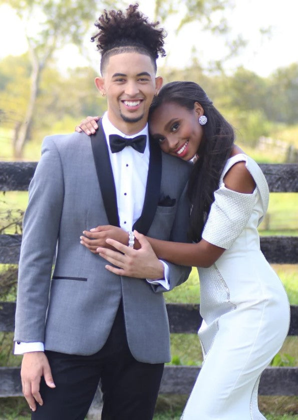 Mens Grey Shawl Lapel Tuxedo Jacket - Coat Size 38