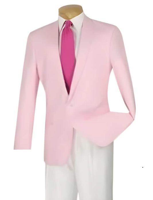 Mens Big and Tall Linen Suits - Pink  Summer Fabric Suit