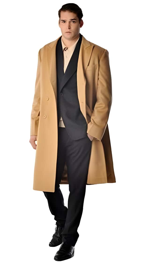 %10 Cashmere Blend %65 Wool Fabric By Alberto Nardoni Bran Cashmere Blend Full Length Men's Long Men's Dress Topcoat - Winter Coat - Overcoat - Coat By Lora Piana Fabric