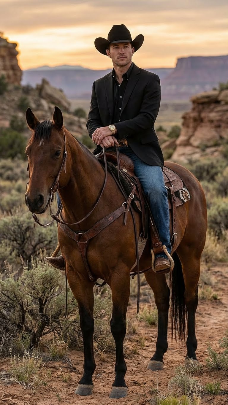 Men’s Black Western Blazer Jacket, Classic Cowboy Style Sport Coat for Casual Formal Wear with Jeans - 36 Short