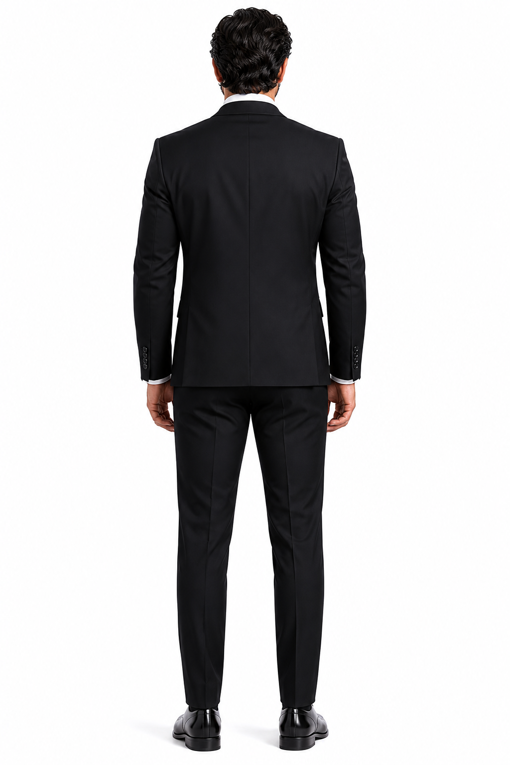 100 Percent  Black Wool Suit - Mens Classic Wool Business  Black Suits - New Arrival