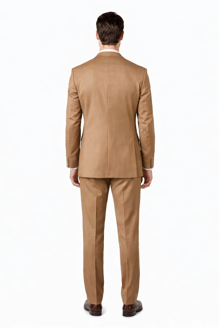 100 Percent Wool  Fit Suit - Mens Wool Business Camel Suits