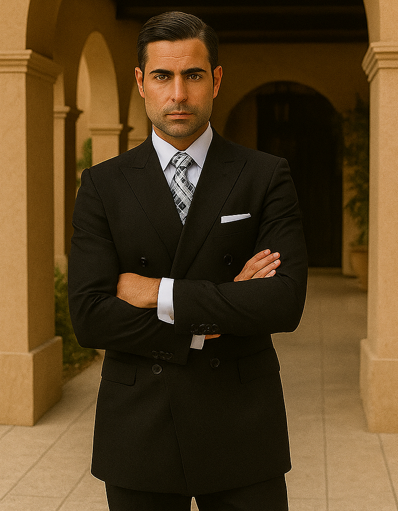 100 Percent Wool Suit - Mens Classic Wool Business  Black Suits - New Arrival - 38 Long + 32 Waist(Adjust 2" Large and amp 4")