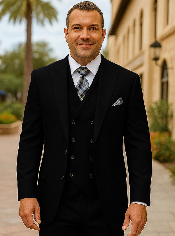 100 Percent Wool Suit - Mens Classic Business Sapphire Blue Suits - New Arrival - 38 Short Jacket+32 Waist Adjustable 28to34)(Height: 5 4 to5 7 )(Neck  15-16.5)S-M)