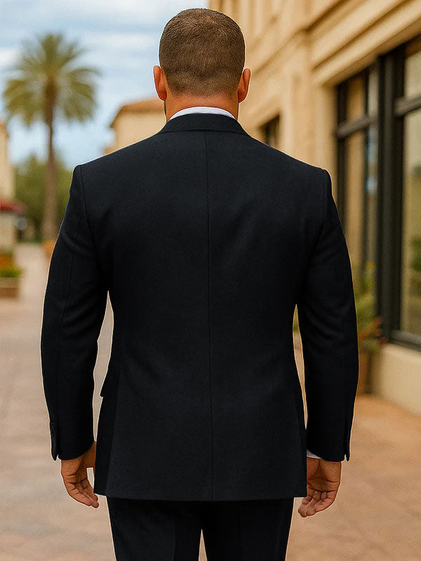 100 Percent Wool Suit - Mens Classic Business Sapphire Blue Suits - New Arrival - 38 Short Jacket+32 Waist Adjustable 28to34)(Height: 5 4 to5 7 )(Neck  15-16.5)S-M)