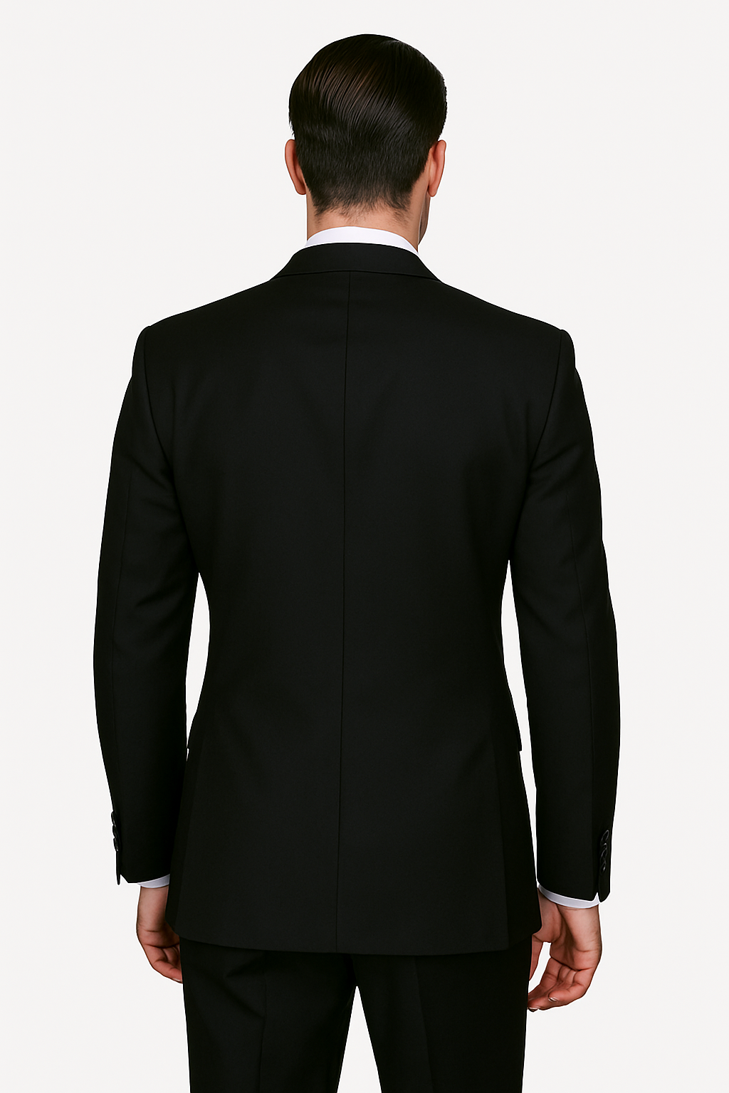 100 Percent Wool Suit - Mens Classic Wool Business  Black Suits - New Arrival - 38 Short Jacket+32 Waist Adjustable 28to34)(Height: 5 4 to5 7 )(Neck  15-16.5)S-M)