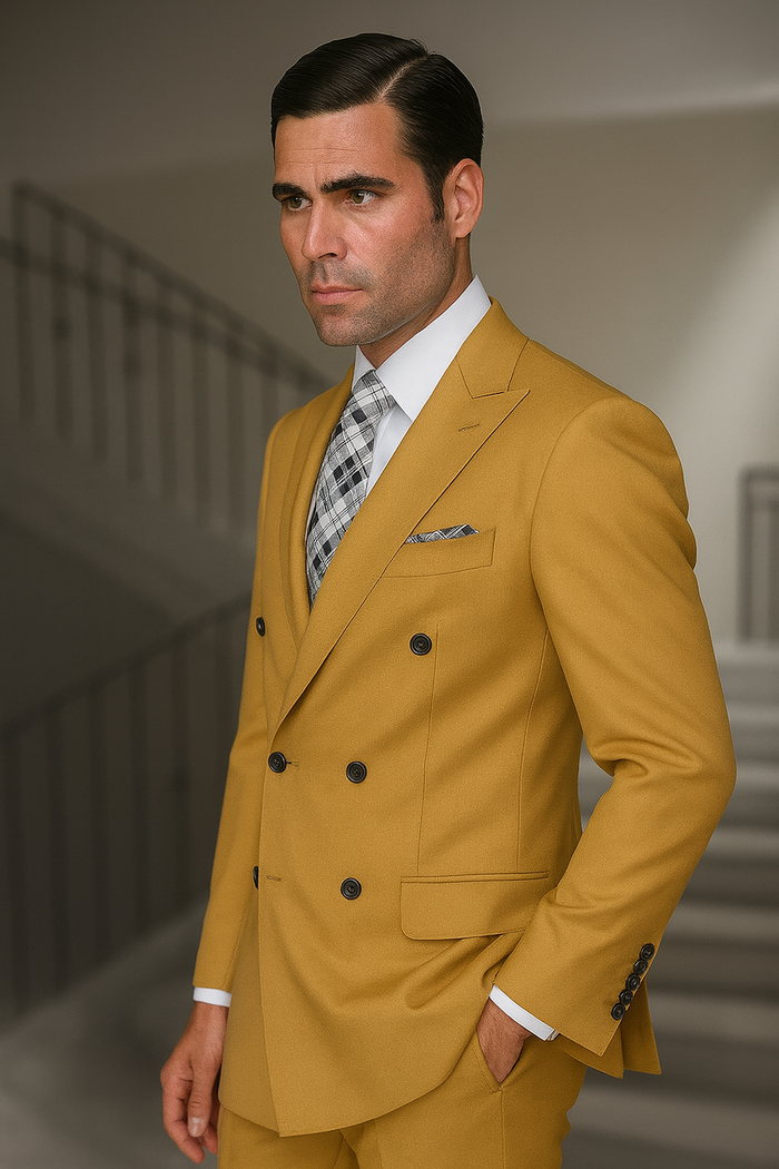 100 Percent Wool Suit - Mens Classic Wool Business  Black Suits - New Arrival
