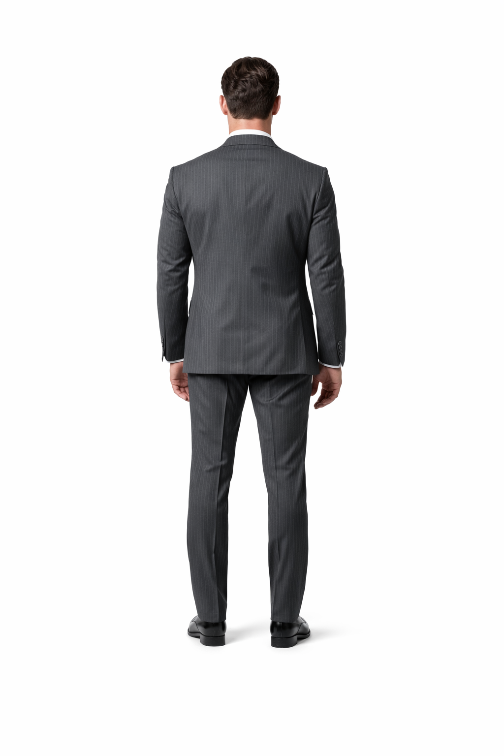 100 Percent Wool Suit - Mens Wool Fit Business Charcoal Grey  Suits - 38 Short Jacket+32 Waist Adjustable 28to34)(Height: 5 4 to5 7 )(Neck  15-16.5)S-M)