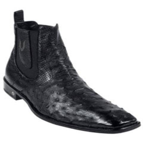 Negro Completo Pluma Avestruz Bota Tobillo Vestir Estilo por Hombre - botas vaqueras para hombre SKU*KA5421 - 10.5 Standard / D / Medium