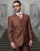 Suit For Man - Mens 2 Button Classic Fit Pleated Pant Suit in Big & Tall Sizes in Copper