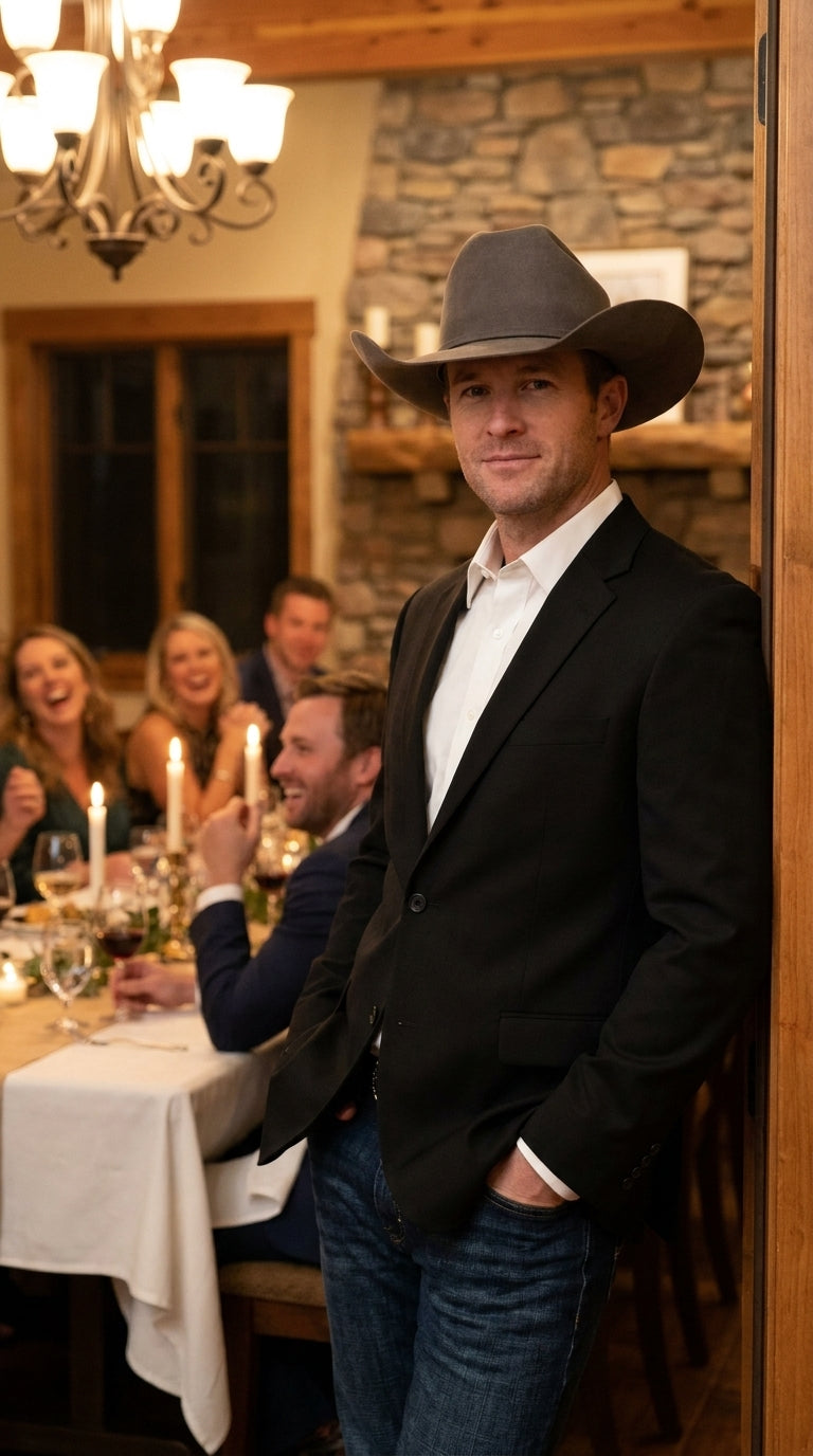 Men’s Black Linen Western Cowboy Blazer – Lightweight Formal Blazer Jacket for Wedding - Country Summer Jacket