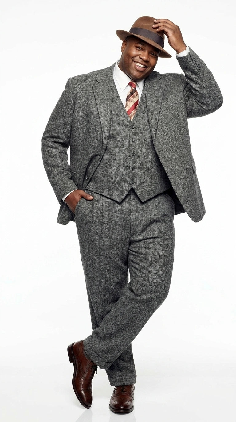 Men’s Grey Vintage Gangster Suit – Bonnie and Clyde Inspired 3 Piece Classic 1920s Formal Outfit - 34 Short or Extra Small