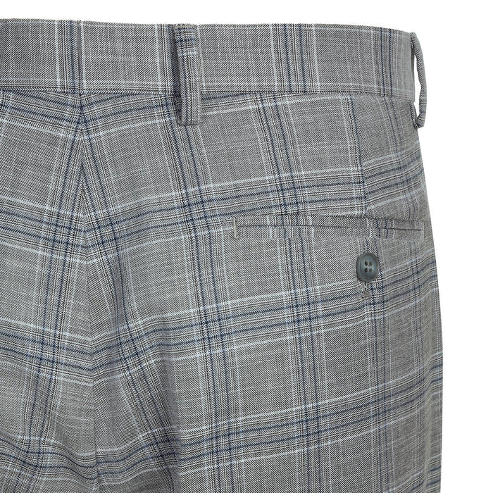 "Classic Fit Men's Two-Button Suit in Light Grey  Plaid"