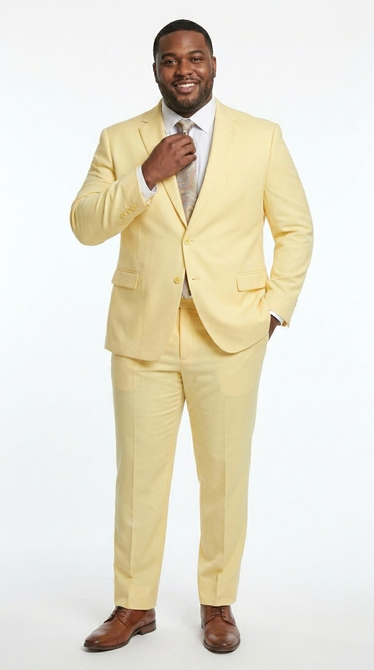 Men’s Pale Yellow 2 Piece Suit, Formal Dress Suit for Weddings, Prom, Parties, Summer Events, and Special Occasions By Vitali - 34 Short or Extra Small