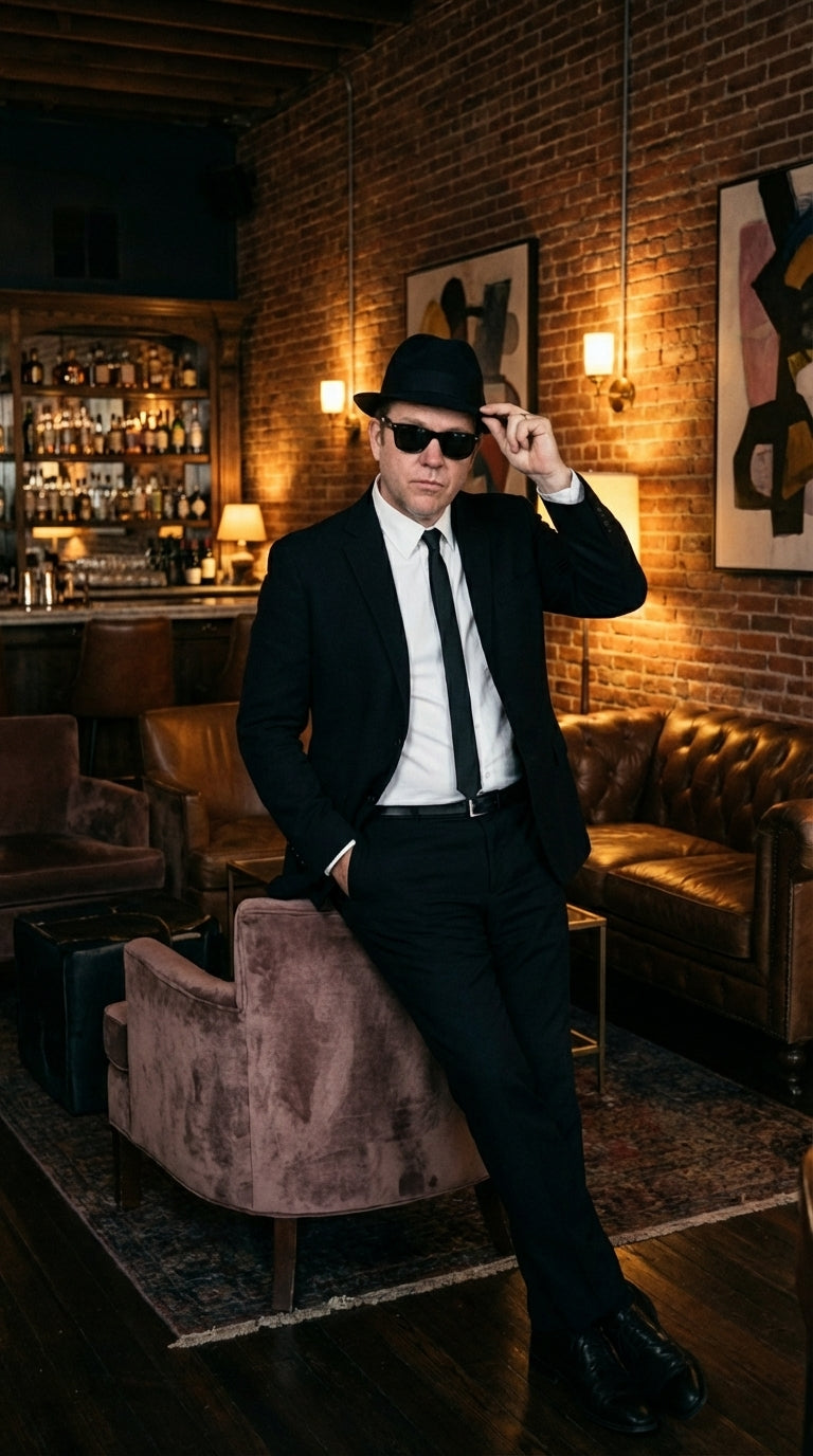 Mens Black Blazer – Vincent Vega Inspired Pulp Fiction Style Classic Formal Blazer for Men Retro Vintage Jacket - 36 Short