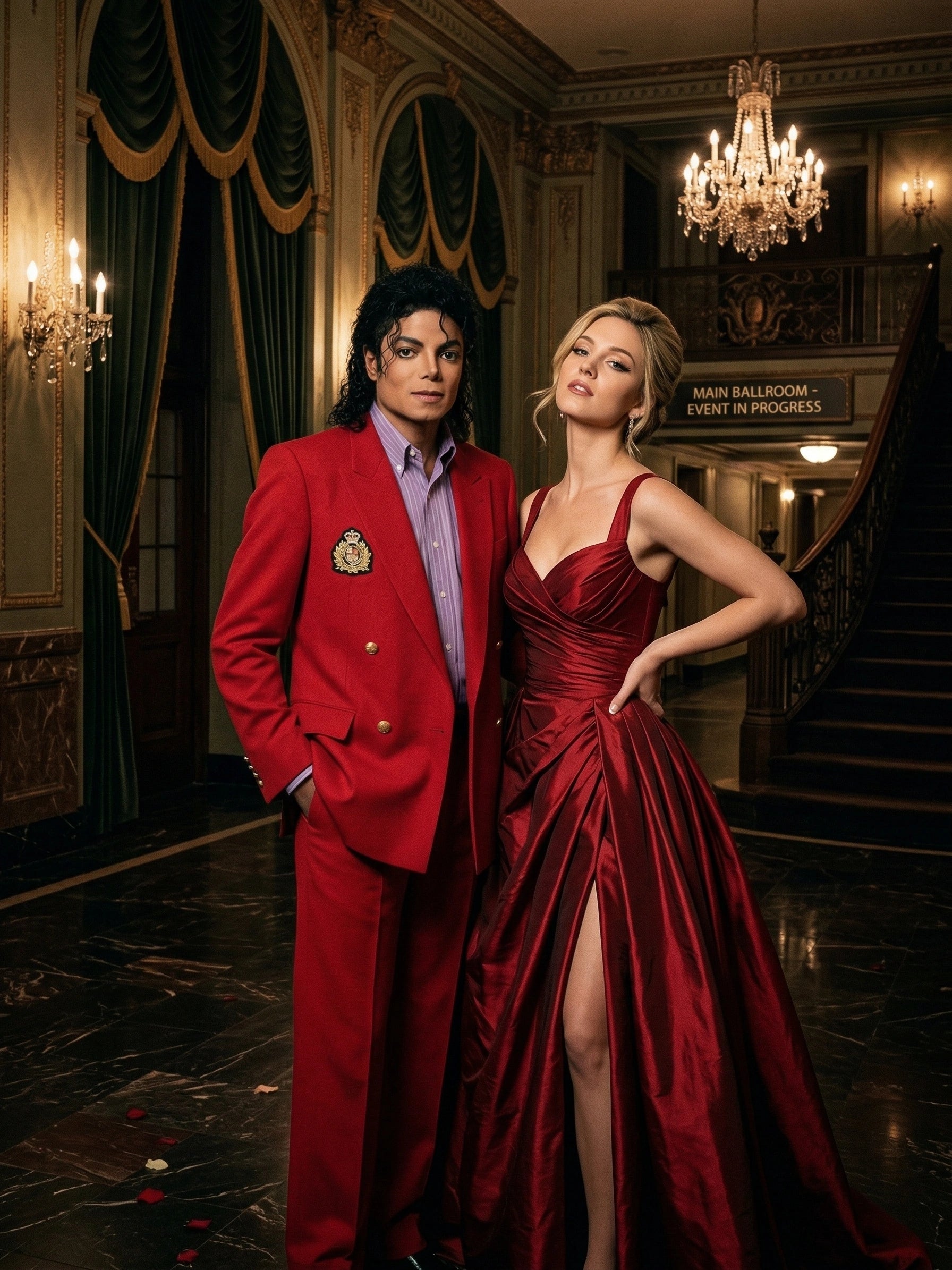 Men’s Red Suit Michael Jackson Award Ceremony Inspired Jacket – Classic Double Breasted Formal Suit , Stylish Party Dinner Jacket, Vintage Stage Wear - 34 Short or Extra Small