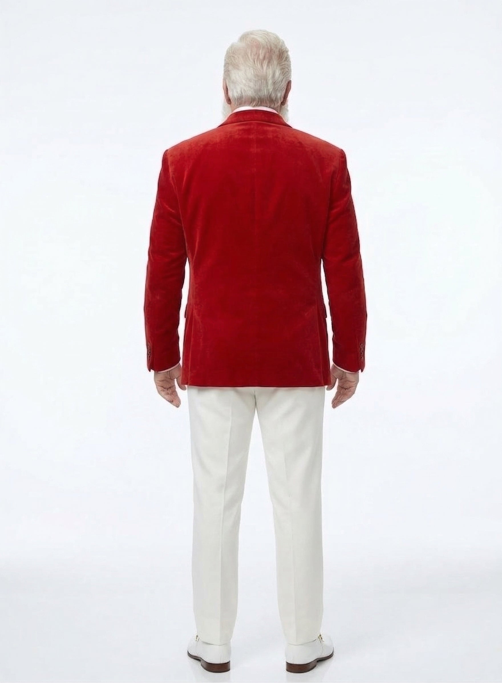 Men’s Red Velvet Blazer Santa Clauses Tim Allen Inspired Jacket – Festive Christmas Party Blazer, Holiday Costume Jacket Christmas New Year - 36 Short