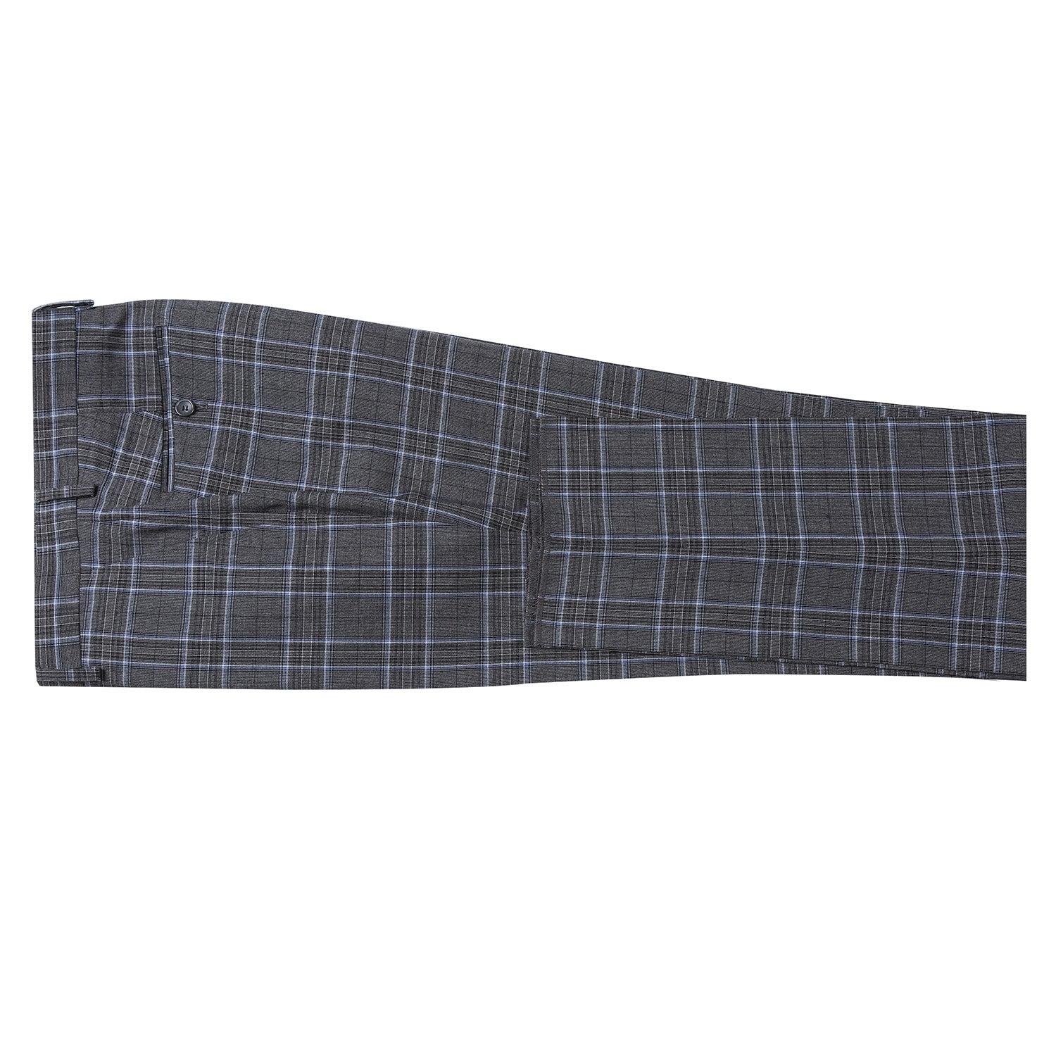 293-28 Men's Slim Fit Checked Suits - 38Lx32W
