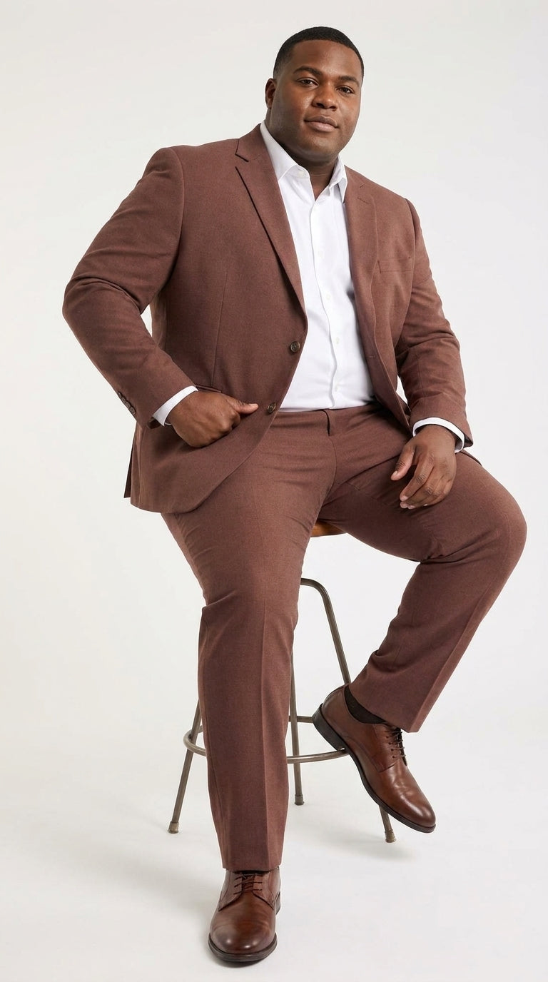 Men’s Coffee Brown 2-Piece Suit – Classic Two-Button Wedding, Business and Formal Suit - 34 Short or Extra Small
