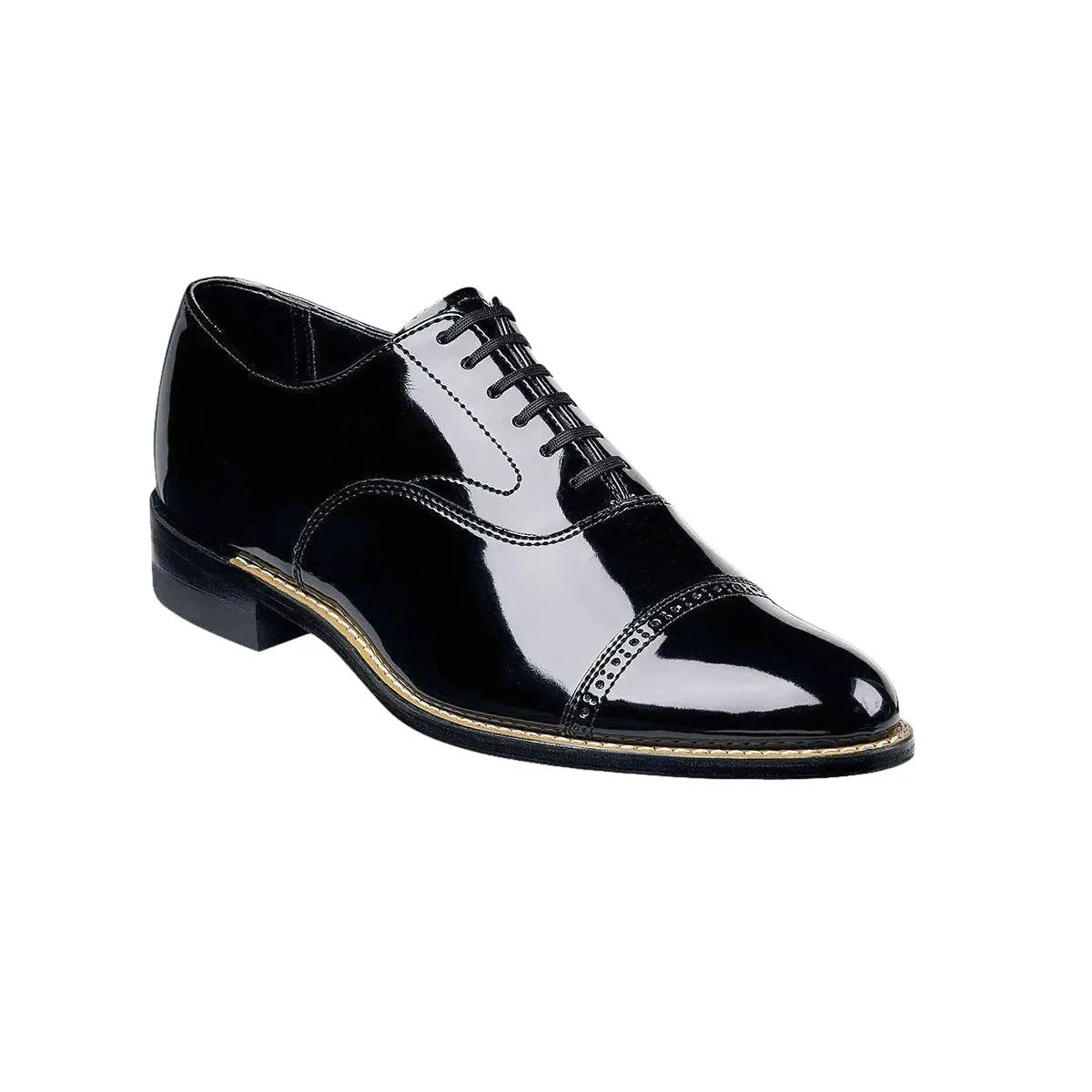 11003,Stacy Adams Patent Shiny Leather Concorde Cap Toe Oxford Lace Up - 6