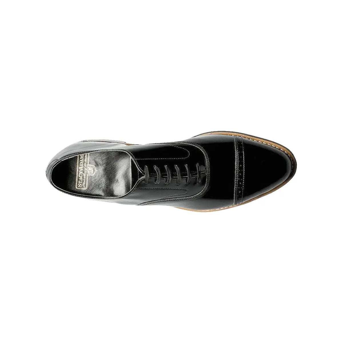 11003,Stacy Adams Patent Shiny Leather Concorde Cap Toe Oxford Lace Up - 6