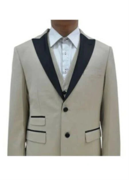 Champagne Tuxedo For Men - Mens Tan Wedding Suit - L or Large