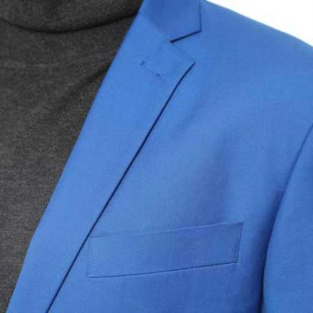 Men's 2 Piece Classic Royal Fully Lined Slim Fit Dress Suits For Men - L or Large