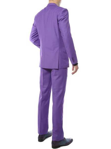Men's Purple 2 Button Classic Slim Fit Suit - L or Large