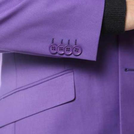 Men's Purple 2 Button Classic Slim Fit Suit - L or Large