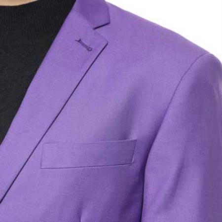 Men's Purple 2 Button Classic Slim Fit Suit - L or Large