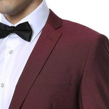 Men's Two Button Classic Burgundy ~ Wine ~ Maroon Suit Slim Fit Cheap Priced Business Suits Clearance Sale - L or Large