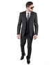 Men 3 Piece Slim Fit Double Vested Black Suit