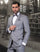 Mens 2 Button Skinny Vested Wool Suit in Grey