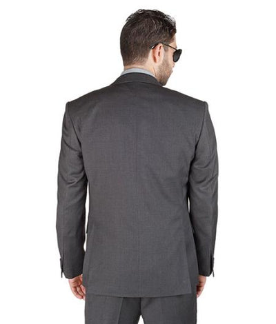 Men 3 Piece Slim Fit With Double Vested Suit Charcoal Grey