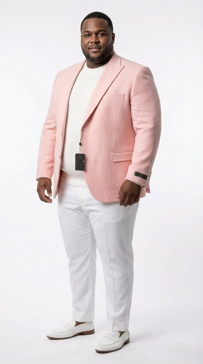 Mens Peach Pink Blazer Jacket Modern Formal Sport Coat for Wedding, Party and Business Wear - Summer Jacket