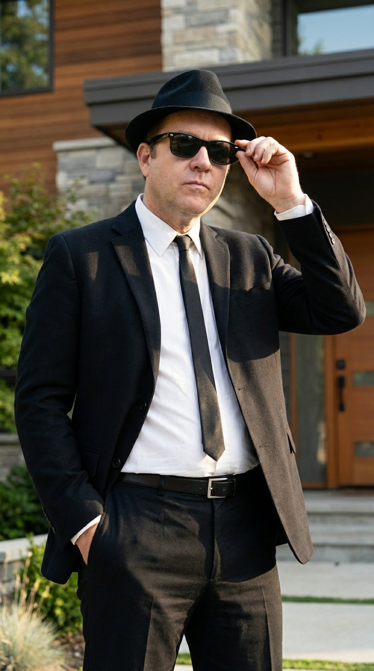 Mens Black Blazer – Vincent Vega Inspired Pulp Fiction Style Classic Formal Blazer for Men Retro Vintage Jacket - 36 Short