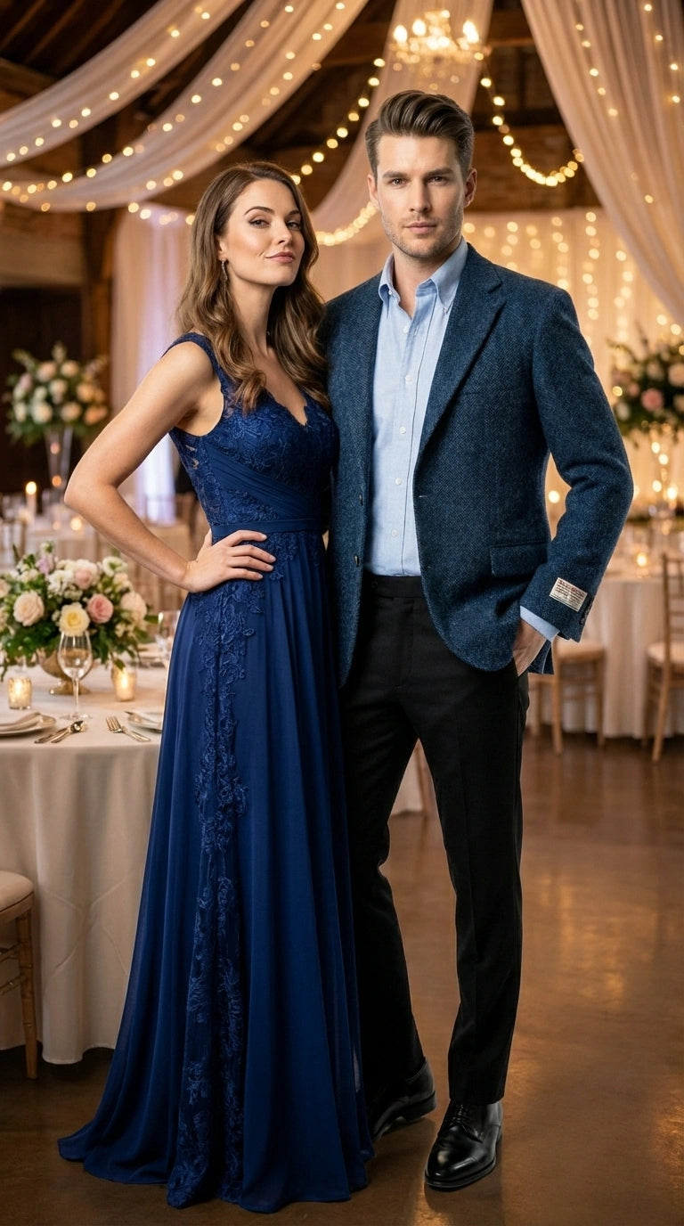 Mens Light Blue Tweed Blazer Sport Coat – Classic Herringbone Jacket Formal Business Casual Smart Outerwear in indigo cobalt blue - 36 Short