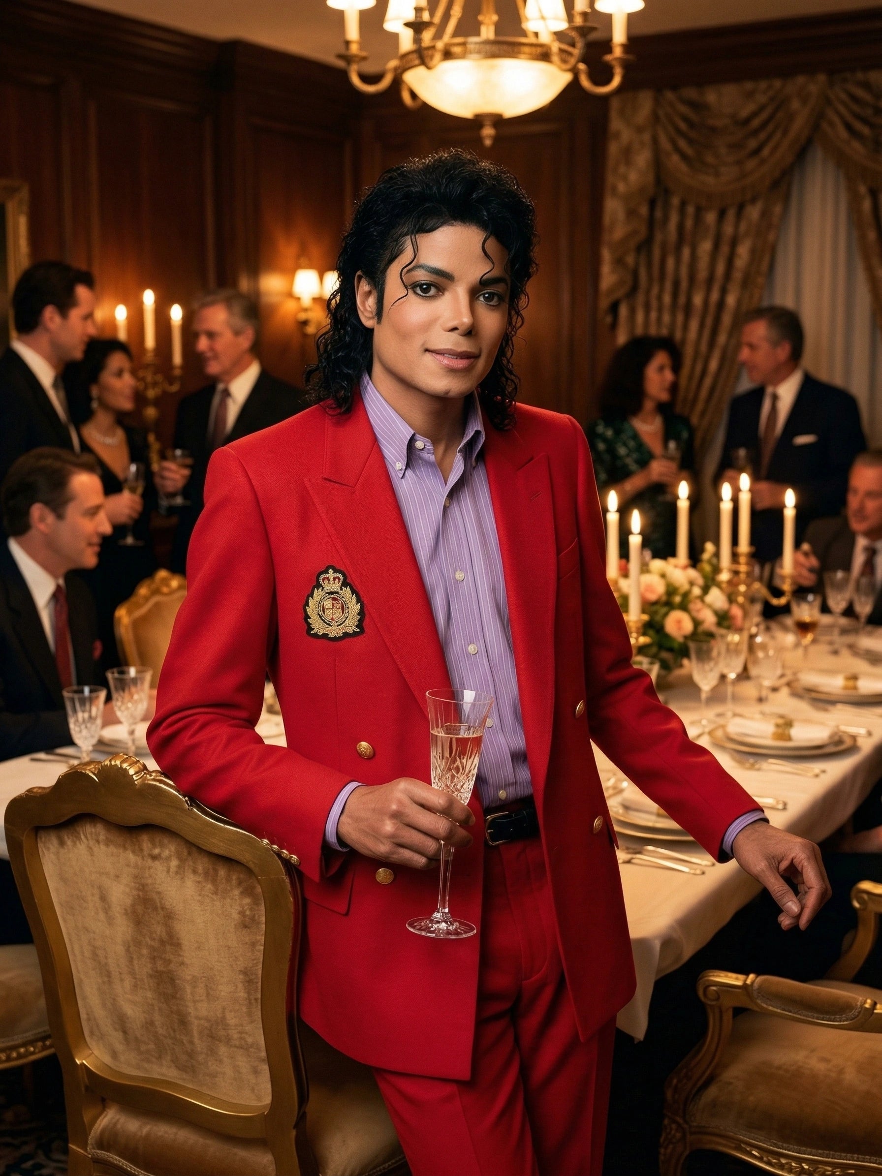 Men’s Red Suit Michael Jackson Award Ceremony Inspired Jacket – Classic Double Breasted Formal Suit , Stylish Party Dinner Jacket, Vintage Stage Wear - 34 Short or Extra Small