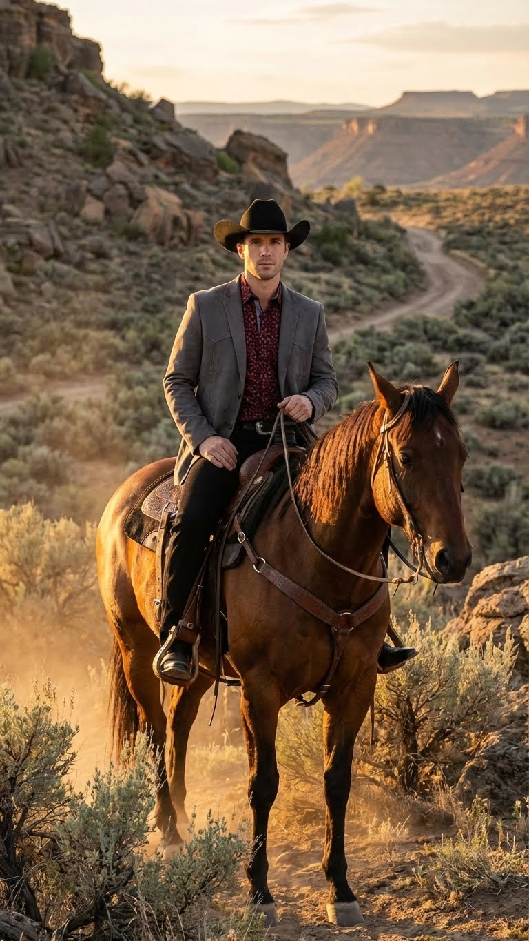 Men’s Charcoal Gray Western Faux Suede Blazer – Double Button Cowboy Jacket for Wedding & Party Wear - 36 Short